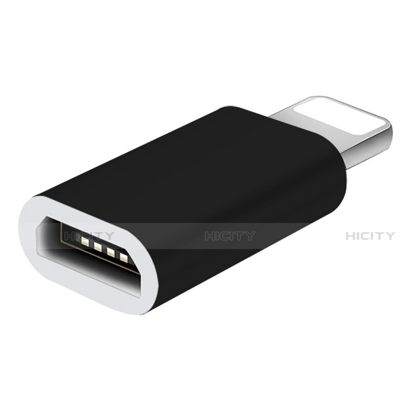 Apple iPhone 13 Mini用Android Micro USB to Lightning USB アクティブ変換ケーブルアダプタ H01 アップル ブラック
