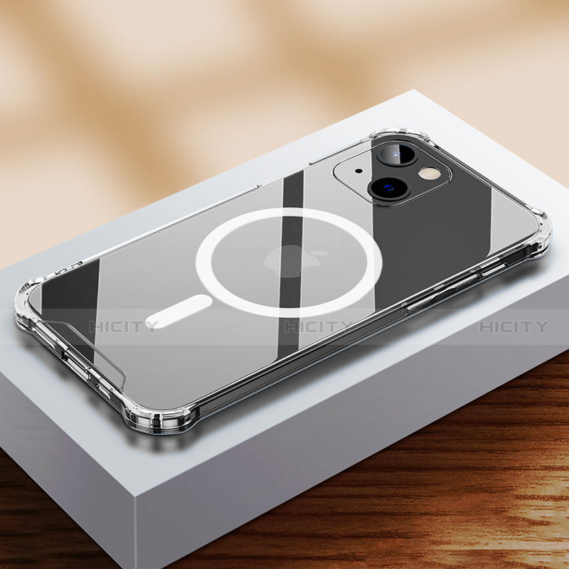 Apple iPhone 13 Mini用極薄ソフトケース シリコンケース 耐衝撃 全面保護 クリア透明 カバー Mag-Safe 磁気 Magnetic アップル クリア