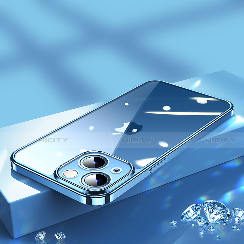 Apple iPhone 13 Mini用極薄ソフトケース シリコンケース 耐衝撃 全面保護 クリア透明 H02 アップル ネイビー