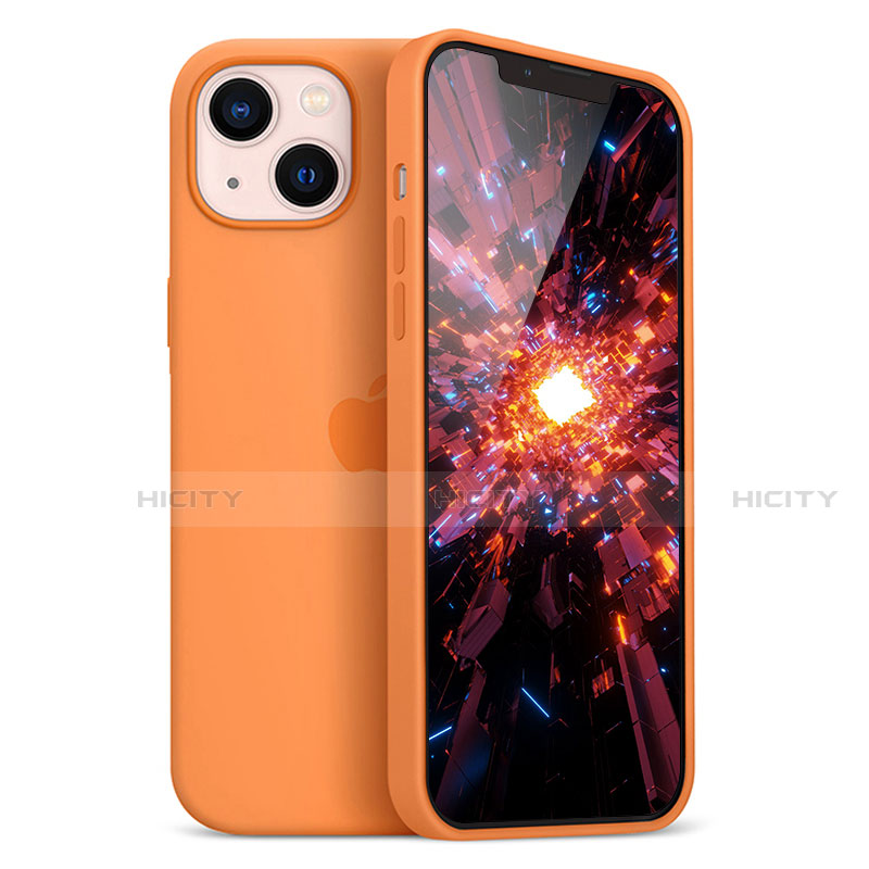 Apple iPhone 13 Mini用極薄ソフトケース シリコンケース 耐衝撃 全面保護 S05 アップル オレンジ