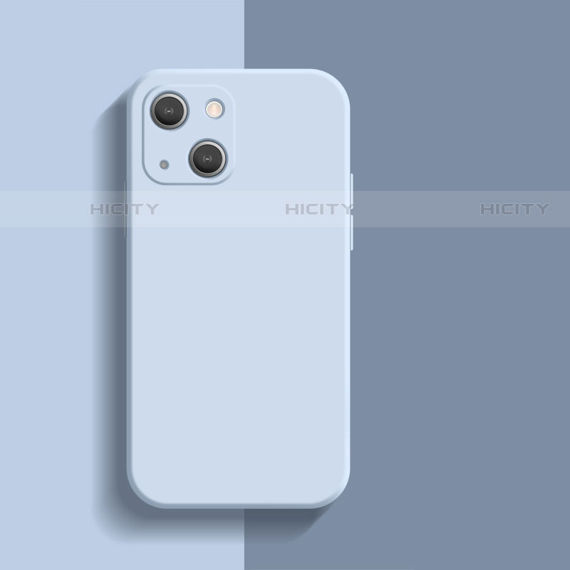 Apple iPhone 13 Mini用360度 フルカバー極薄ソフトケース シリコンケース 耐衝撃 全面保護 バンパー S01 アップル ライトブルー