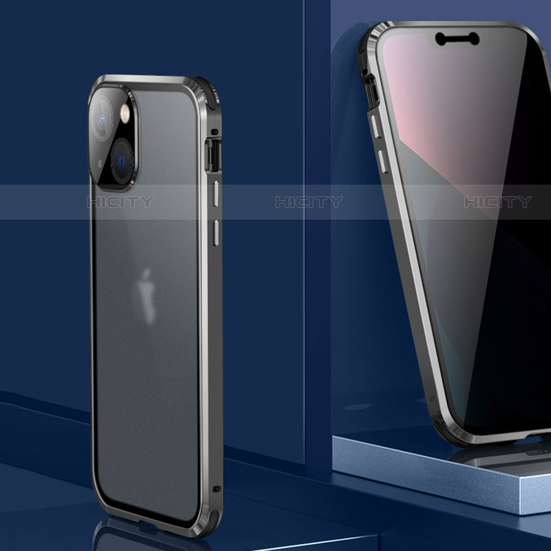 Apple iPhone 13 Mini用ケース 高級感 手触り良い アルミメタル 製の金属製 360度 フルカバーバンパー 鏡面 カバー アップル 