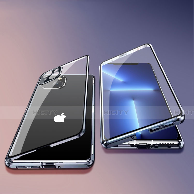 Apple iPhone 13 Mini用ケース 高級感 手触り良い アルミメタル 製の金属製 360度 フルカバーバンパー 鏡面 カバー M05 アップル 