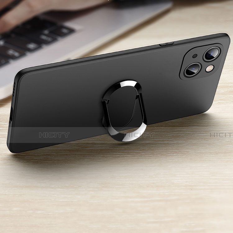 Apple iPhone 13 Mini用極薄ソフトケース シリコンケース 耐衝撃 全面保護 アンド指輪 マグネット式 バンパー A09 アップル 