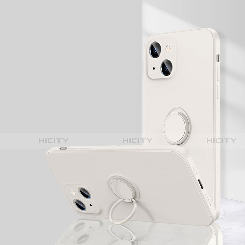 Apple iPhone 13 Mini用極薄ソフトケース シリコンケース 耐衝撃 全面保護 アンド指輪 マグネット式 バンパー G01 アップル 