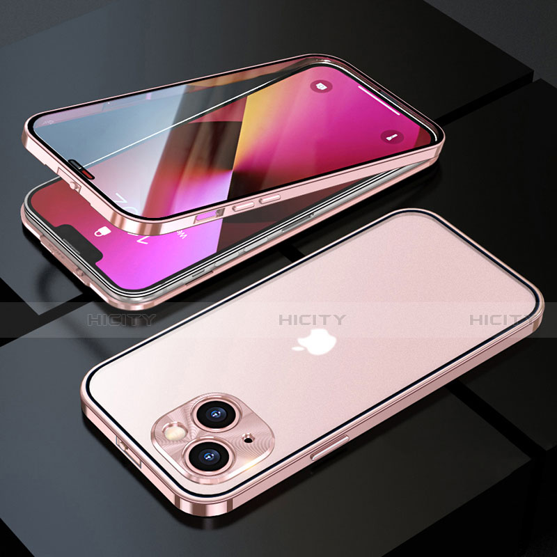 Apple iPhone 13 Mini用ケース 高級感 手触り良い アルミメタル 製の金属製 360度 フルカバーバンパー 鏡面 カバー M10 アップル 