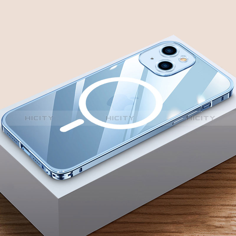 Apple iPhone 13 Mini用ケース 高級感 手触り良い メタル兼プラスチック バンパー Mag-Safe 磁気 Magnetic QC4 アップル 