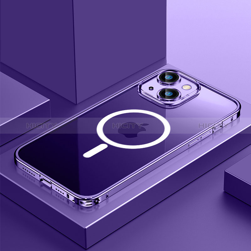 Apple iPhone 13 Mini用ケース 高級感 手触り良い メタル兼プラスチック バンパー Mag-Safe 磁気 Magnetic QC3 アップル 