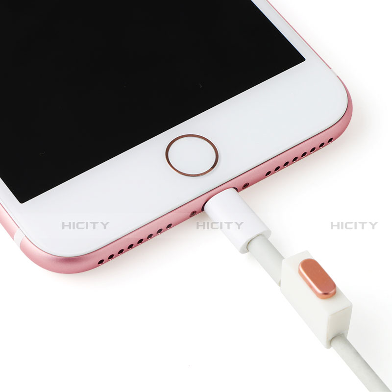Apple iPhone 13 Mini用アンチ ダスト プラグ キャップ ストッパー Lightning USB J07 アップル ローズゴールド