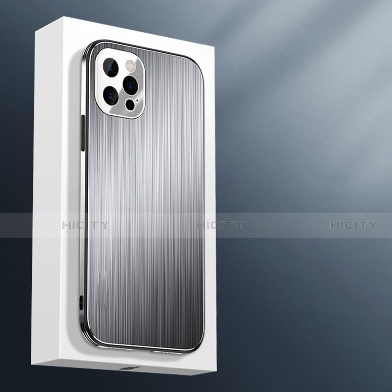 Apple iPhone 13 Pro用ケース 高級感 手触り良い アルミメタル 製の金属製 カバー M01 アップル シルバー
