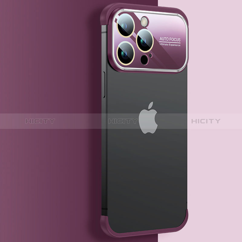 Apple iPhone 13 Pro用ハードカバー クリスタル クリア透明 QC4 アップル ワインレッド