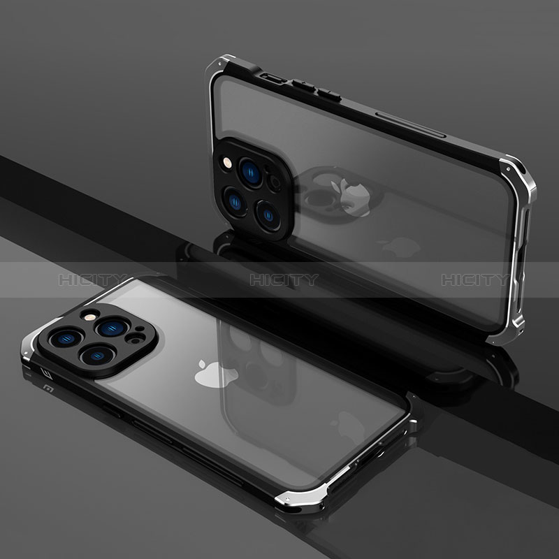 Apple iPhone 13 Pro用ケース 高級感 手触り良い メタル兼プラスチック バンパー SQ1 アップル シルバー