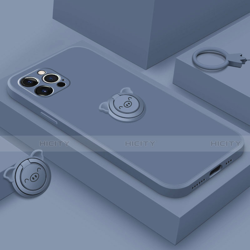 Apple iPhone 13 Pro用極薄ソフトケース シリコンケース 耐衝撃 全面保護 アンド指輪 マグネット式 バンパー A07 アップル 