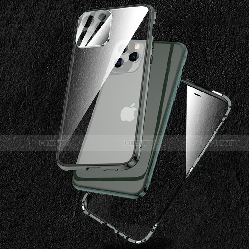 Apple iPhone 13 Pro用ケース 高級感 手触り良い アルミメタル 製の金属製 360度 フルカバーバンパー 鏡面 カバー M09 アップル 