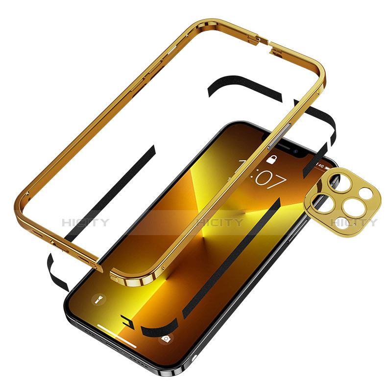 Apple iPhone 13 Pro用ケース 高級感 手触り良い アルミメタル 製の金属製 バンパー カバー A03 アップル 