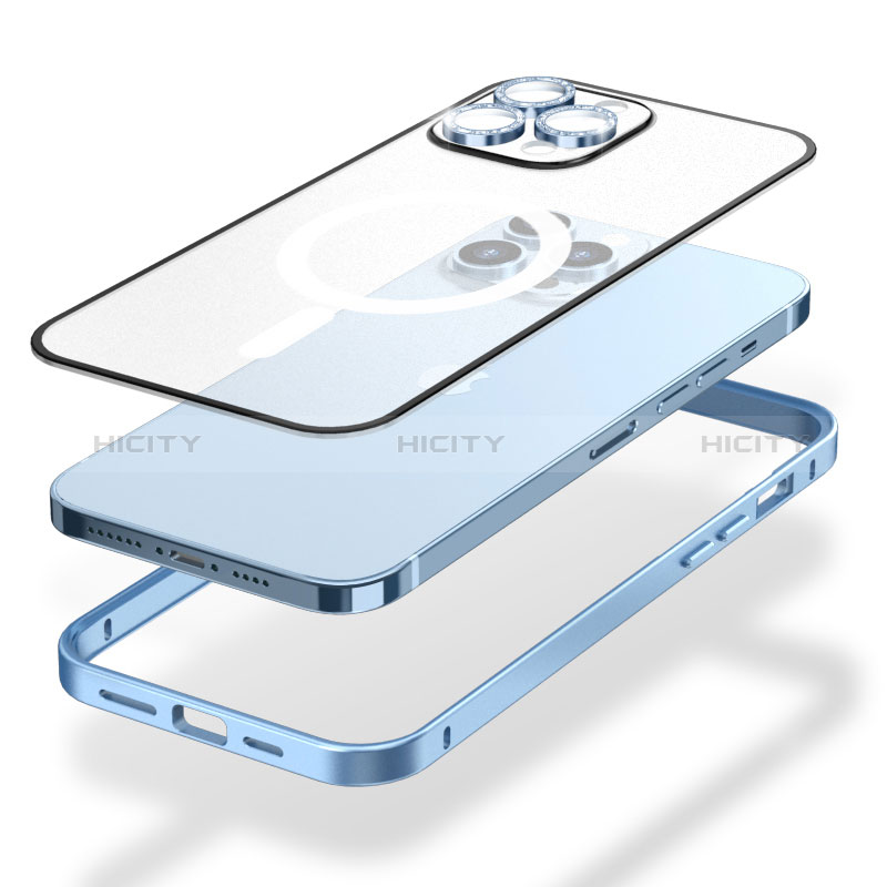 Apple iPhone 13 Pro用ケース 高級感 手触り良い メタル兼プラスチック バンパー Mag-Safe 磁気 Magnetic Bling-Bling LF1 アップル 