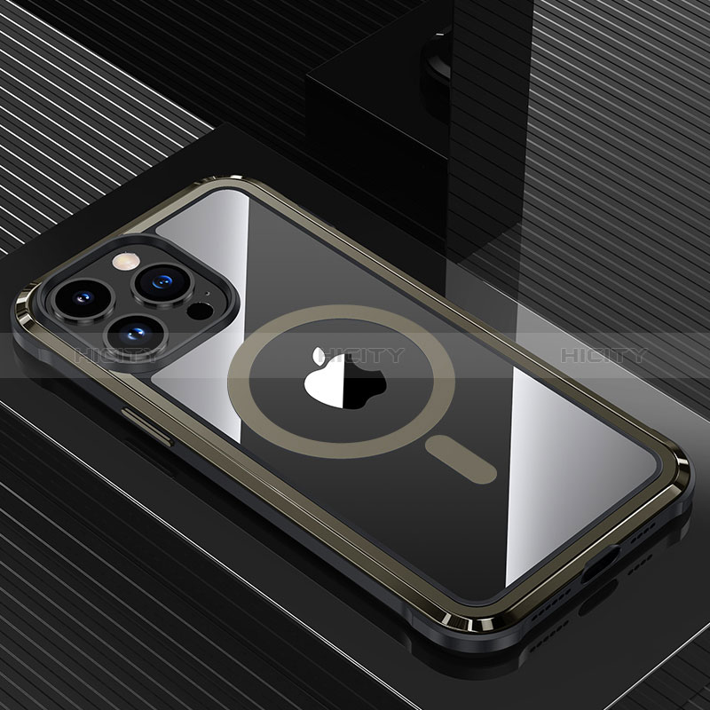 Apple iPhone 13 Pro用ケース 高級感 手触り良い アルミメタル 製の金属製 兼シリコン カバー Mag-Safe 磁気 Magnetic QC1 アップル 