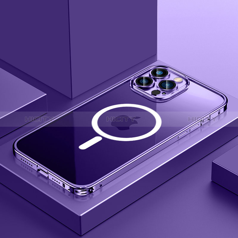 Apple iPhone 13 Pro用ケース 高級感 手触り良い メタル兼プラスチック バンパー Mag-Safe 磁気 Magnetic QC3 アップル 
