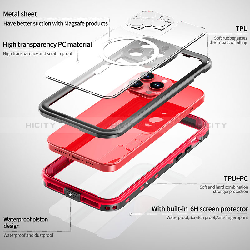 Apple iPhone 13 Pro用完全防水ケース ハイブリットバンパーカバー 高級感 手触り良い 360度 Mag-Safe 磁気 Magnetic HJ1 アップル 
