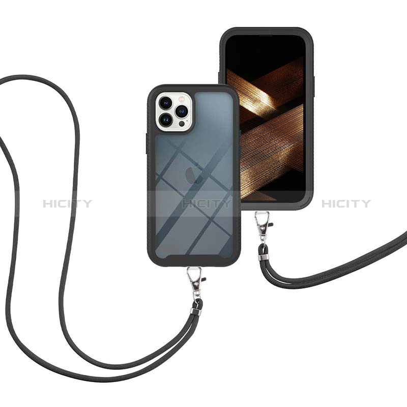 Apple iPhone 13 Pro用ハイブリットバンパーケース プラスチック 兼シリコーン カバー 前面と背面 360度 フル 携帯ストラップ アップル 