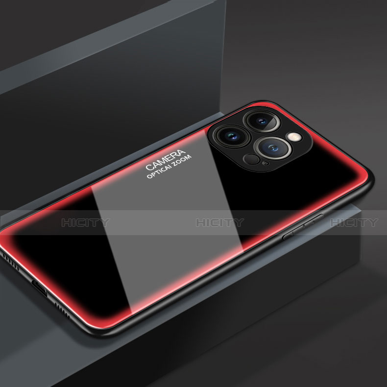 Apple iPhone 13 Pro Max用ハイブリットバンパーケース プラスチック 鏡面 カバー M01 アップル ピンク