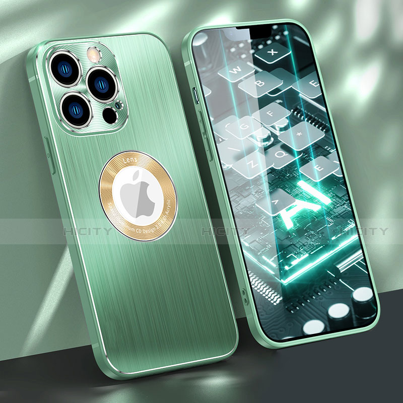 Apple iPhone 13 Pro Max用ケース 高級感 手触り良い アルミメタル 製の金属製 カバー M08 アップル グリーン
