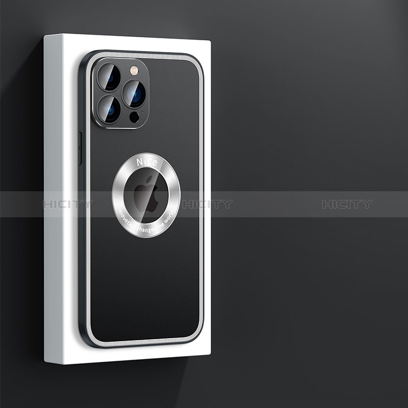 Apple iPhone 13 Pro Max用ケース 高級感 手触り良い アルミメタル 製の金属製 兼シリコン カバー Mag-Safe 磁気 Magnetic JL4 アップル ブラック