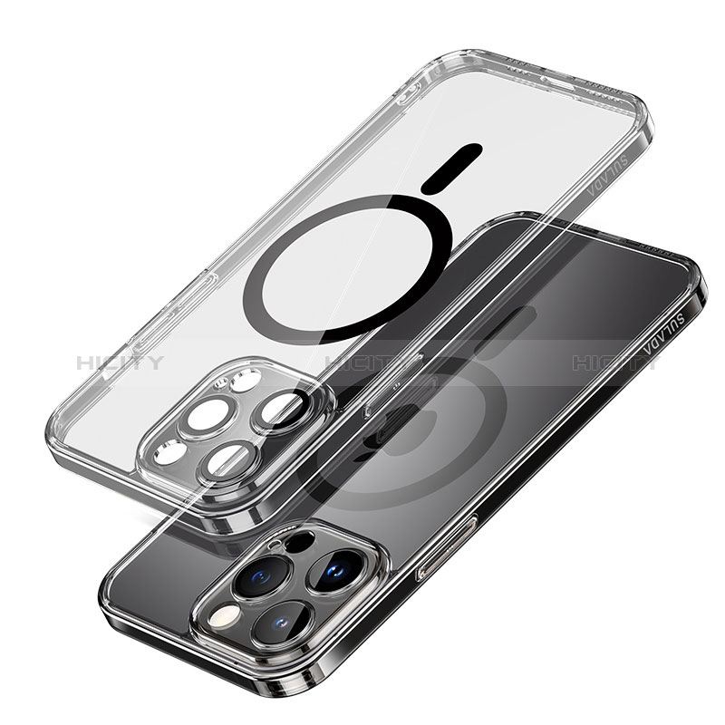 Apple iPhone 13 Pro Max用極薄ソフトケース シリコンケース 耐衝撃 全面保護 クリア透明 カバー Mag-Safe 磁気 Magnetic LD1 アップル ブラック