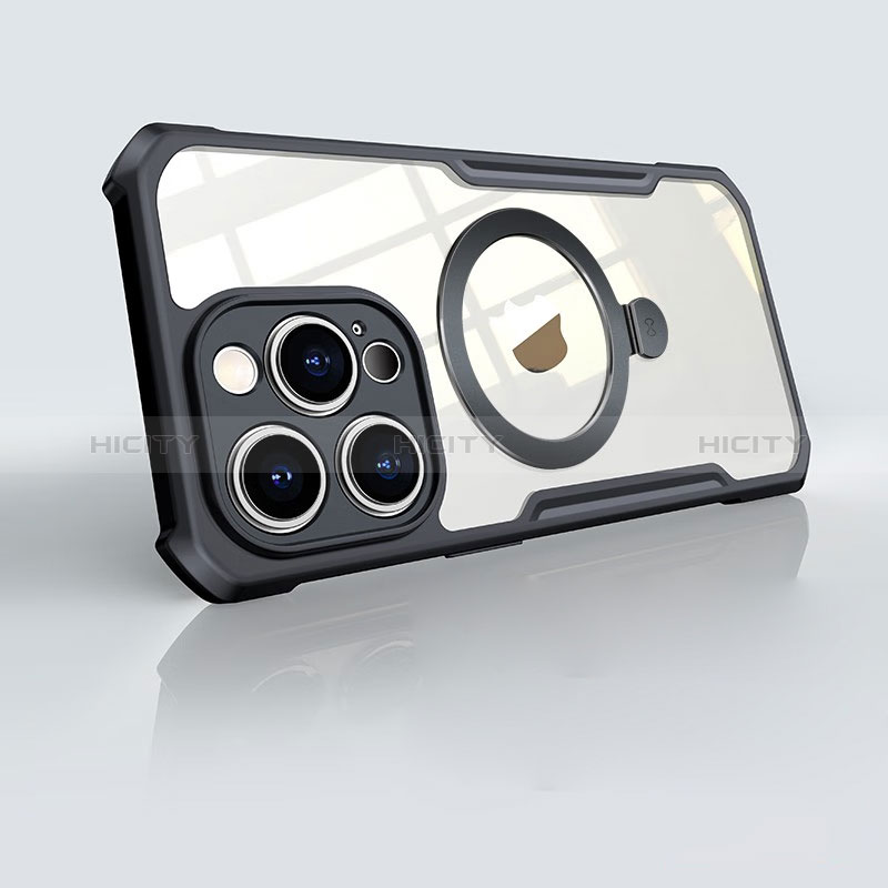 Apple iPhone 13 Pro Max用極薄ソフトケース シリコンケース 耐衝撃 全面保護 クリア透明 カバー Mag-Safe 磁気 Magnetic XD7 アップル ブラック