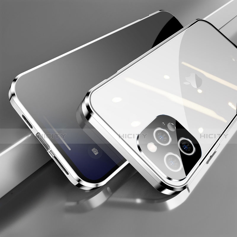 Apple iPhone 13 Pro Max用ケース 高級感 手触り良い アルミメタル 製の金属製 360度 フルカバーバンパー 鏡面 カバー M04 アップル 