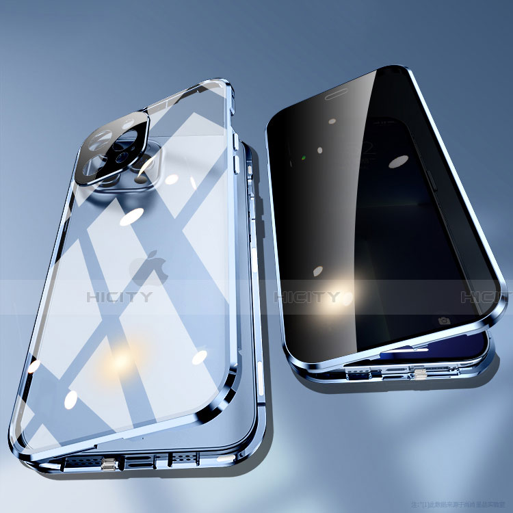 Apple iPhone 13 Pro Max用ケース 高級感 手触り良い アルミメタル 製の金属製 360度 フルカバーバンパー 鏡面 カバー M04 アップル 