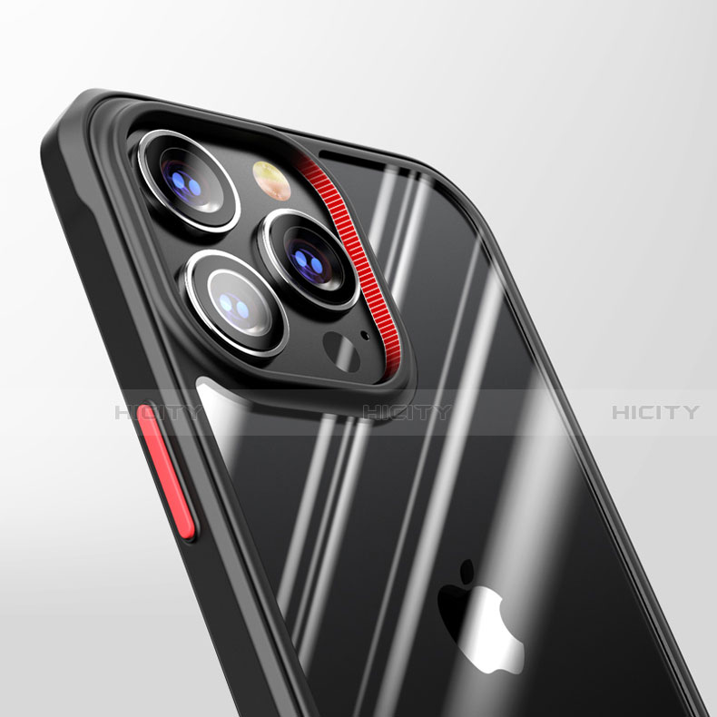 Apple iPhone 13 Pro Max用ハイブリットバンパーケース クリア透明 プラスチック 鏡面 カバー M03 アップル