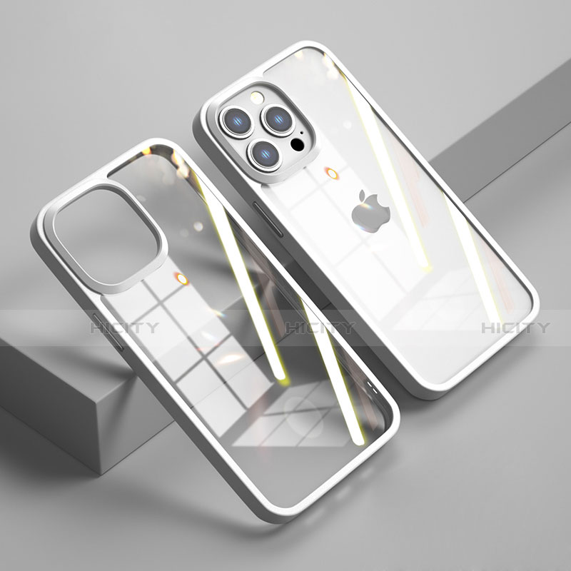 Apple iPhone 13 Pro Max用ハイブリットバンパーケース クリア透明 プラスチック 鏡面 カバー M04 アップル 