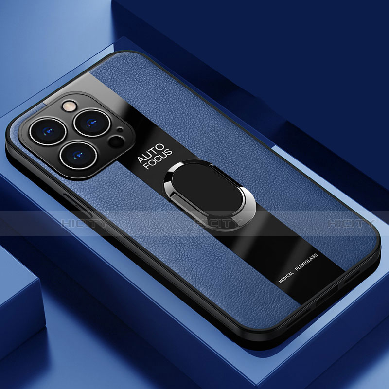 Apple iPhone 13 Pro Max用シリコンケース ソフトタッチラバー レザー柄 アンド指輪 マグネット式 S04 アップル