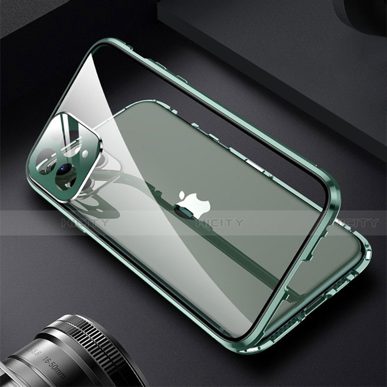 Apple iPhone 13 Pro Max用ケース 高級感 手触り良い アルミメタル 製の金属製 360度 フルカバーバンパー 鏡面 カバー M09 アップル 