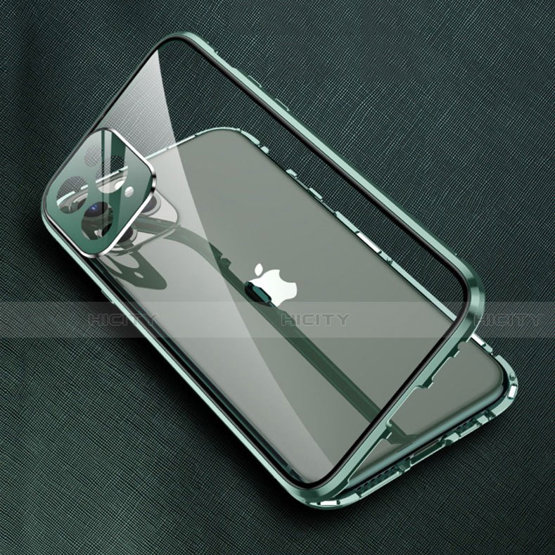Apple iPhone 13 Pro Max用ケース 高級感 手触り良い アルミメタル 製の金属製 360度 フルカバーバンパー 鏡面 カバー M09 アップル 