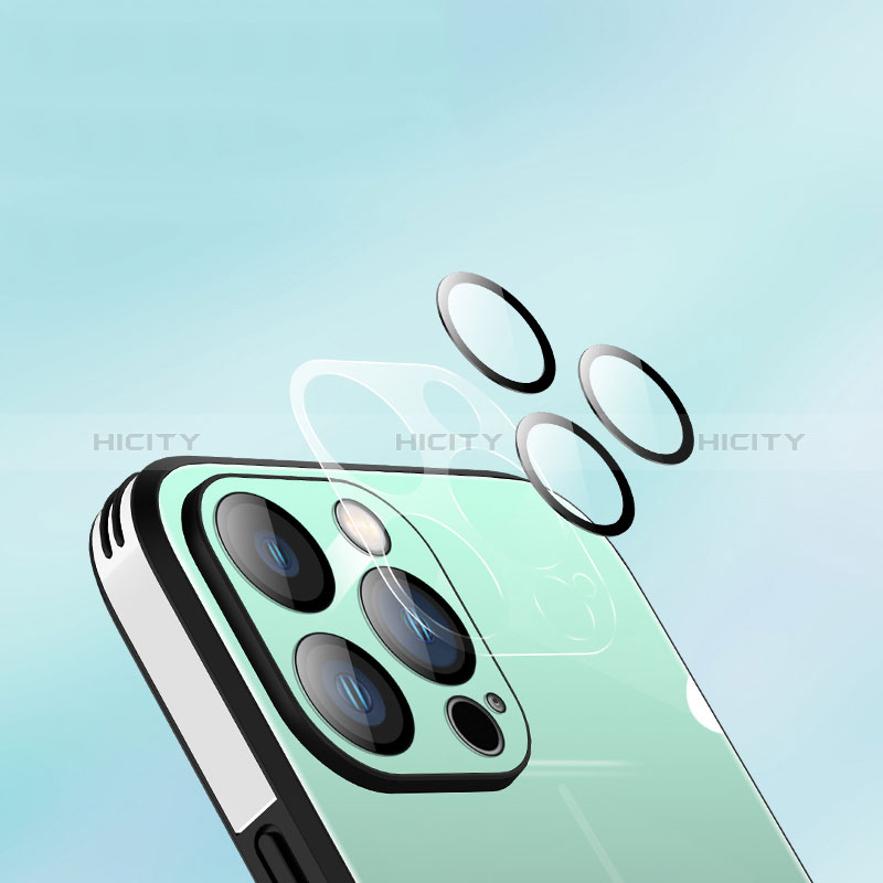 Apple iPhone 13 Pro Max用ハイブリットバンパーケース プラスチック 鏡面 虹 グラデーション 勾配色 カバー AT1 アップル 