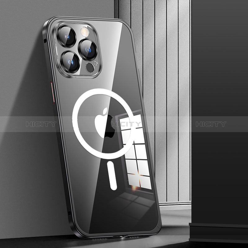 Apple iPhone 13 Pro Max用ケース 高級感 手触り良い メタル兼プラスチック バンパー Mag-Safe 磁気 Magnetic JL1 アップル 