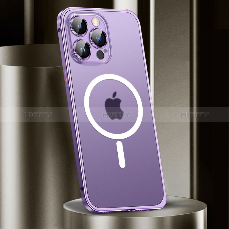 Apple iPhone 13 Pro Max用ケース 高級感 手触り良い メタル兼プラスチック バンパー Mag-Safe 磁気 Magnetic JL2 アップル 