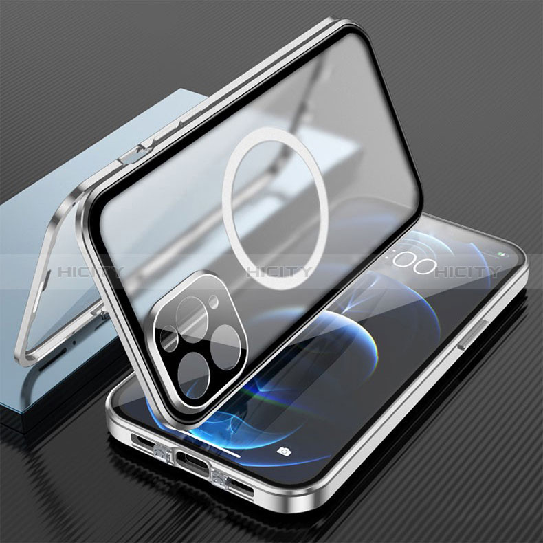 Apple iPhone 13 Pro Max用ケース 高級感 手触り良い アルミメタル 製の金属製 360度 フルカバーバンパー 鏡面 カバー Mag-Safe 磁気 Magnetic アップル 