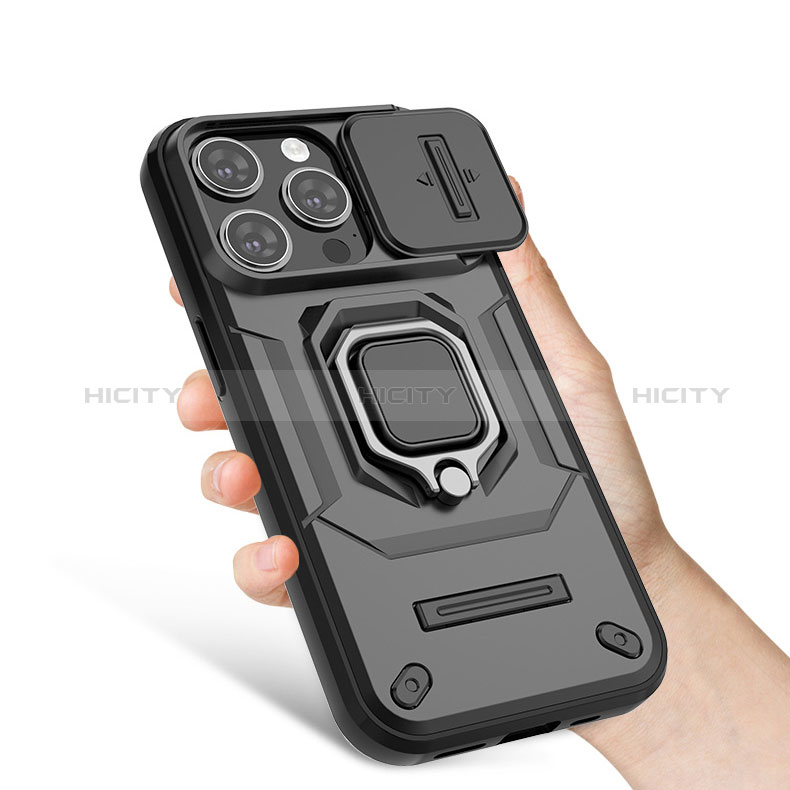 Apple iPhone 13 Pro Max用ハイブリットバンパーケース プラスチック アンド指輪 マグネット式 KC3 アップル 