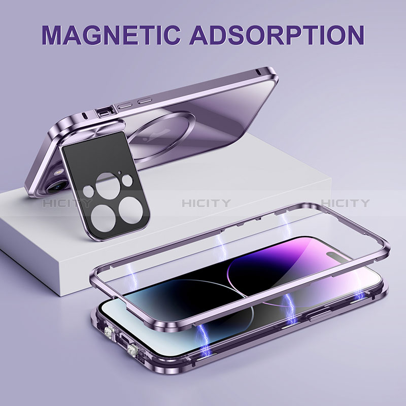 Apple iPhone 13 Pro Max用ケース 高級感 手触り良い メタル兼プラスチック バンパー Mag-Safe 磁気 Magnetic LK4 アップル 
