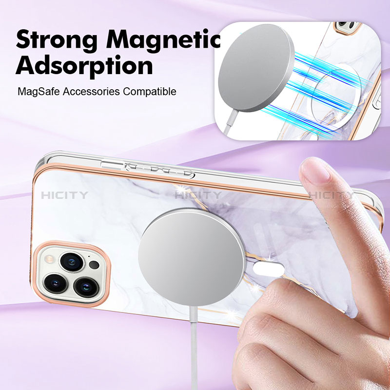 Apple iPhone 13 Pro Max用シリコンケース ソフトタッチラバー バタフライ パターン カバー Mag-Safe 磁気 Magnetic アップル 