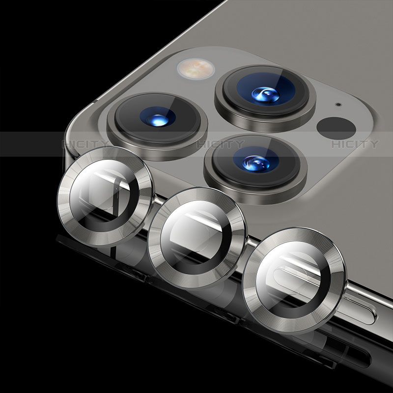 Apple iPhone 13 Pro Max用強化ガラス カメラプロテクター カメラレンズ 保護ガラスフイルム C08 アップル ブラック