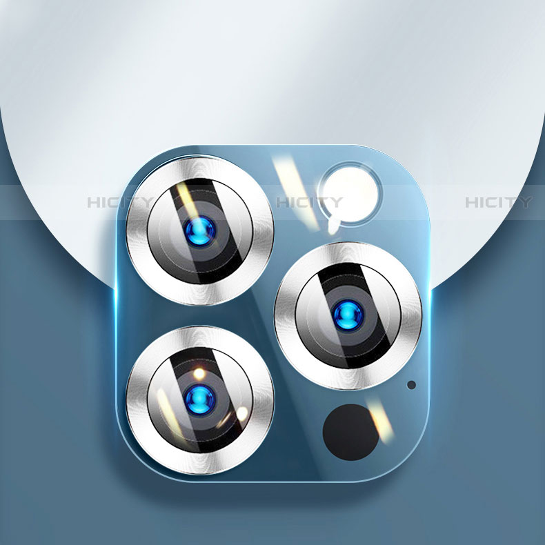Apple iPhone 13 Pro Max用強化ガラス カメラプロテクター カメラレンズ 保護ガラスフイルム C04 アップル シルバー