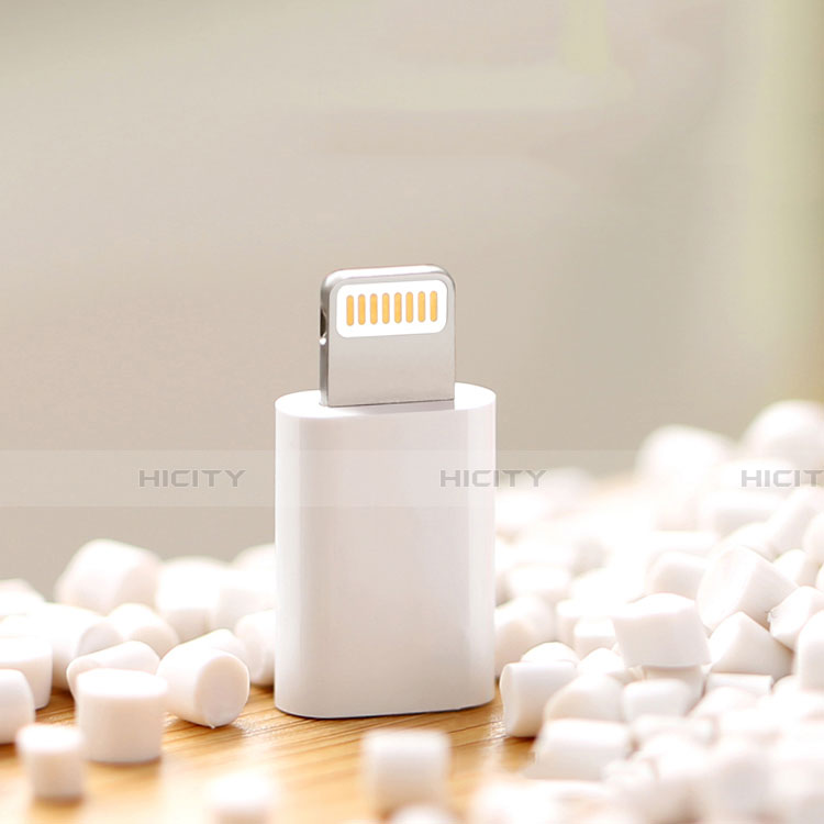 Apple iPhone 14用Android Micro USB to Lightning USB アクティブ変換ケーブルアダプタ H01 アップル ホワイト