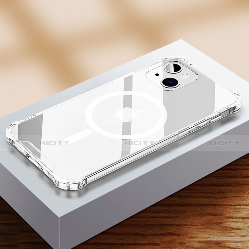 Apple iPhone 14用極薄ソフトケース シリコンケース 耐衝撃 全面保護 クリア透明 カバー Mag-Safe 磁気 Magnetic アップル クリア