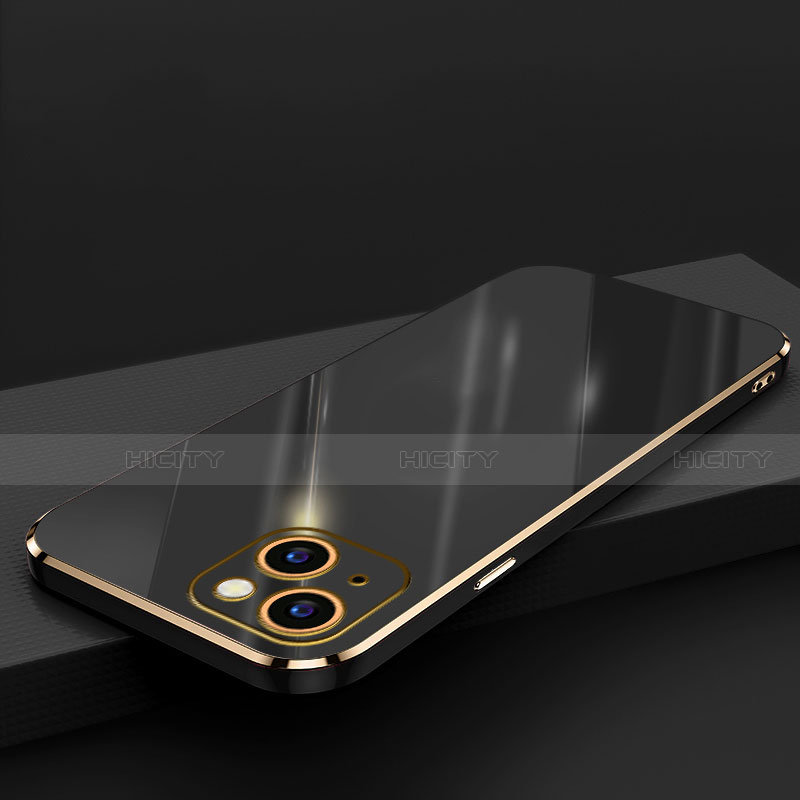 Apple iPhone 14用極薄ソフトケース シリコンケース 耐衝撃 全面保護 S04 アップル ブラック