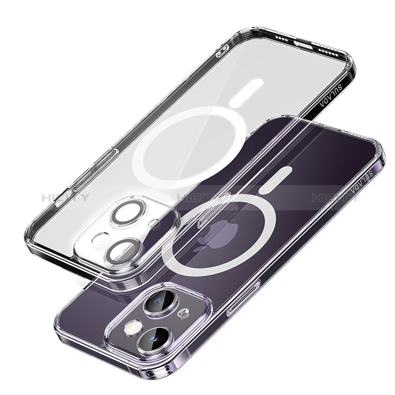 Apple iPhone 14用極薄ソフトケース シリコンケース 耐衝撃 全面保護 クリア透明 カバー Mag-Safe 磁気 Magnetic LD1 アップル クリア