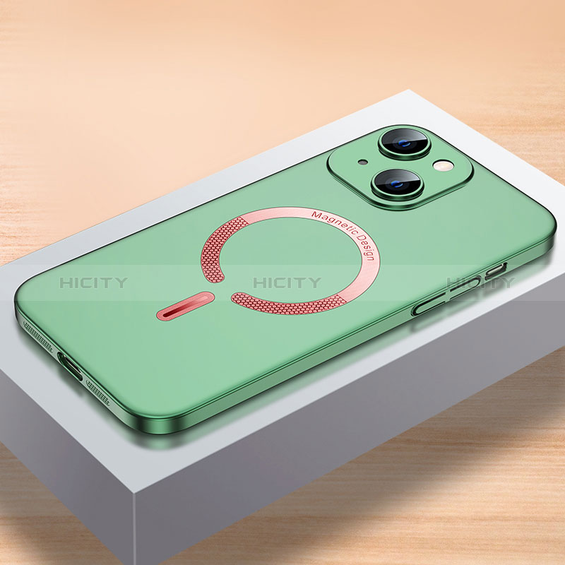 Apple iPhone 14用ハードケース プラスチック 質感もマット カバー Mag-Safe 磁気 Magnetic QC1 アップル グリーン